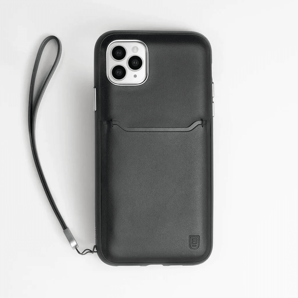 Premium Bodyguardz Accent Wallet Leather Case for iPhone 11 Pro Max - Slim Protective Cover with RFID Blocking & Card Slots (Black) | Perfect for Everyday Use, Travel & Secure Contactless Payments