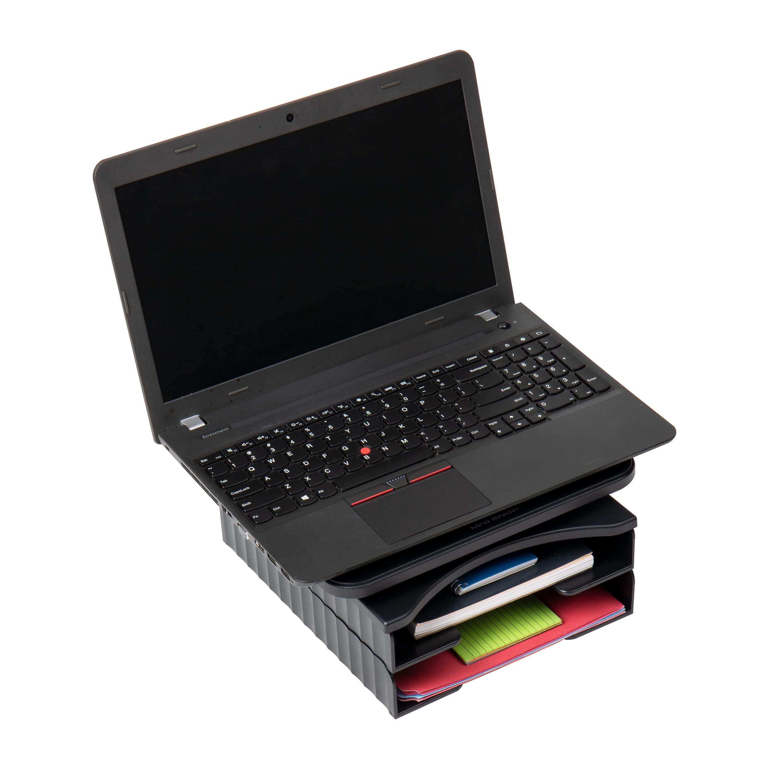 Mind Reader FILSWIV2 2-Tier Swivel File Organizer - 360° Rotating Document Holder for Office, Home & Classroom - Black | Perfect for Desk Organization & Paper Storage
