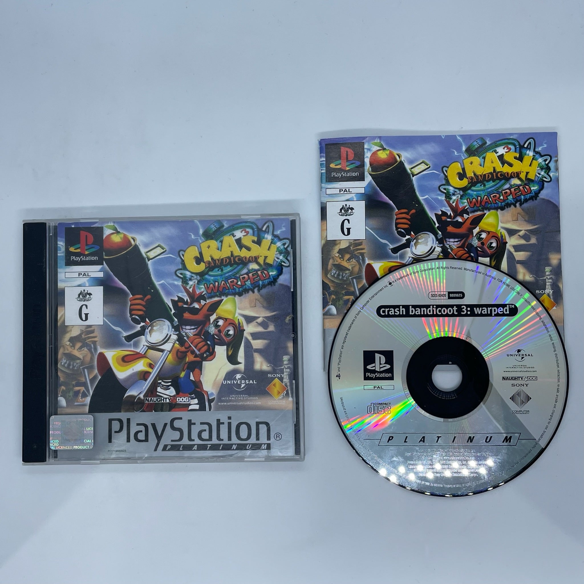 Crash Bandicoot 3 Warped PS1 Game - Original Playstation 1 Disc with Manual (PAL Version) - Perfect for Retro Gaming Collectors & Nostalgic Playstation Fans