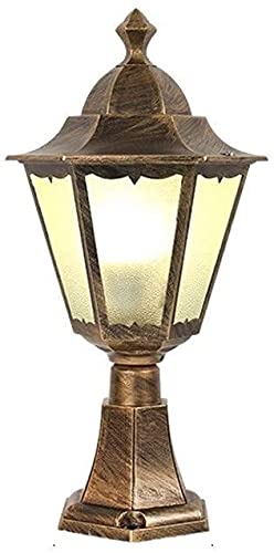 Classical European Outdoor Pole Lantern - Waterproof IP65 Rust-Resistant Column Lighting Fixture for Garden, Plaza & Landscape | Traditional Wall Pillar Lamp for Porch, Driveway & Entryway Decor