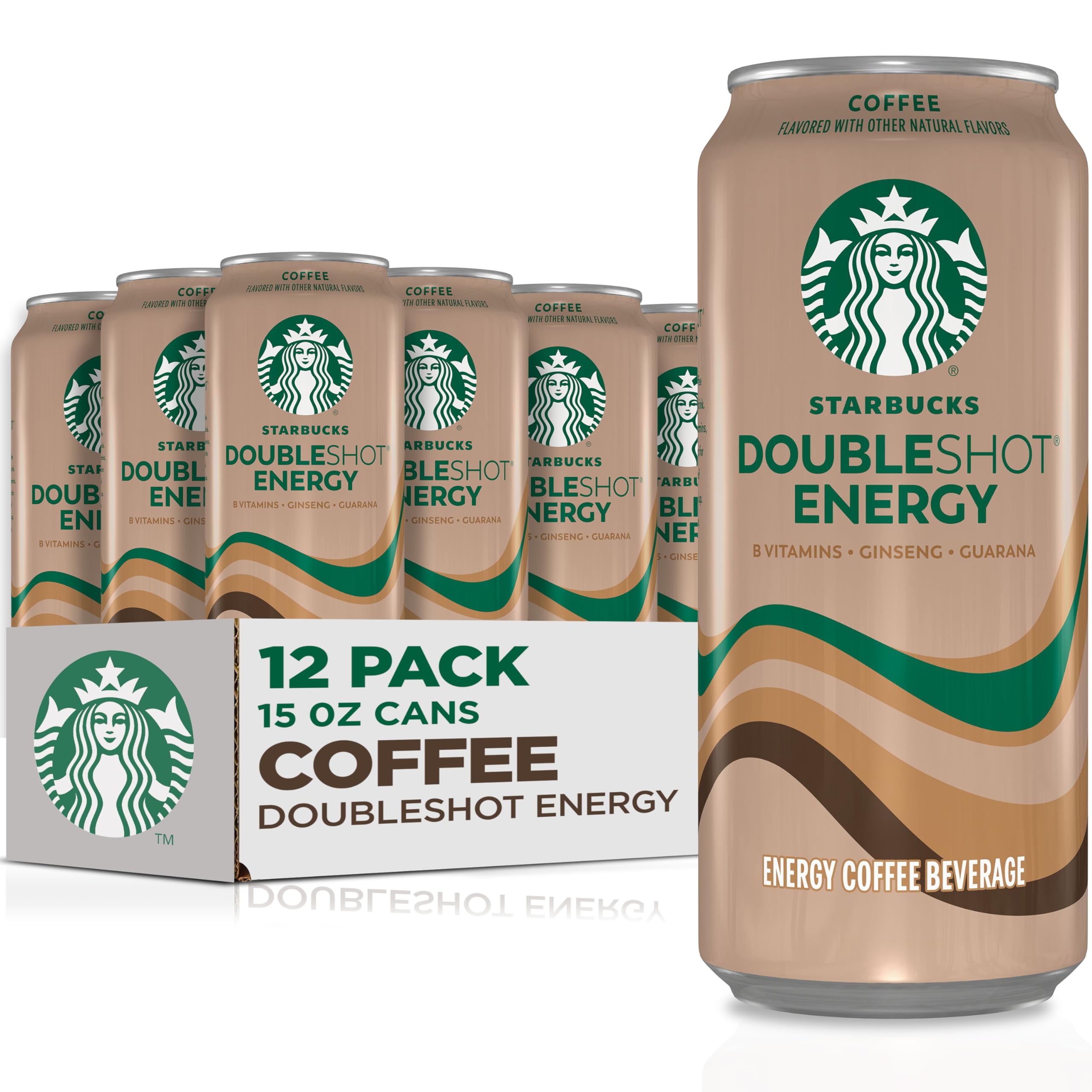 Starbucks Doubleshot Energy Coffee Drink - 15 fl oz Cans (12 Pack) - Iced Coffee Beverage with Caffeine Boost - Perfect for Office, Gym & Road Trips