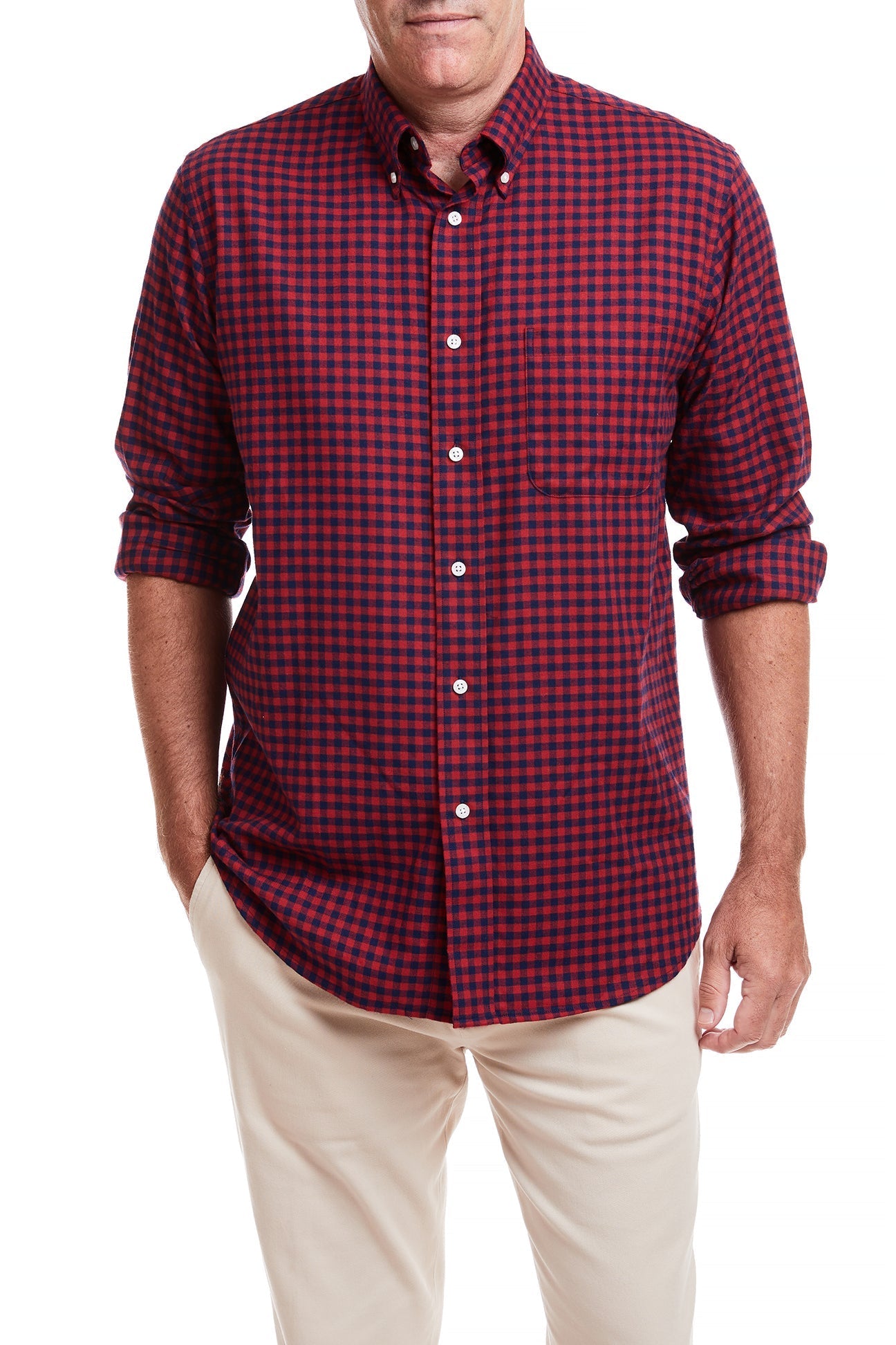 Chase Shirt - Red and Navy Buffalo Check Flannel Shirt for Men | Casual & Outdoor Wear | Perfect for Fall, Winter & Camping