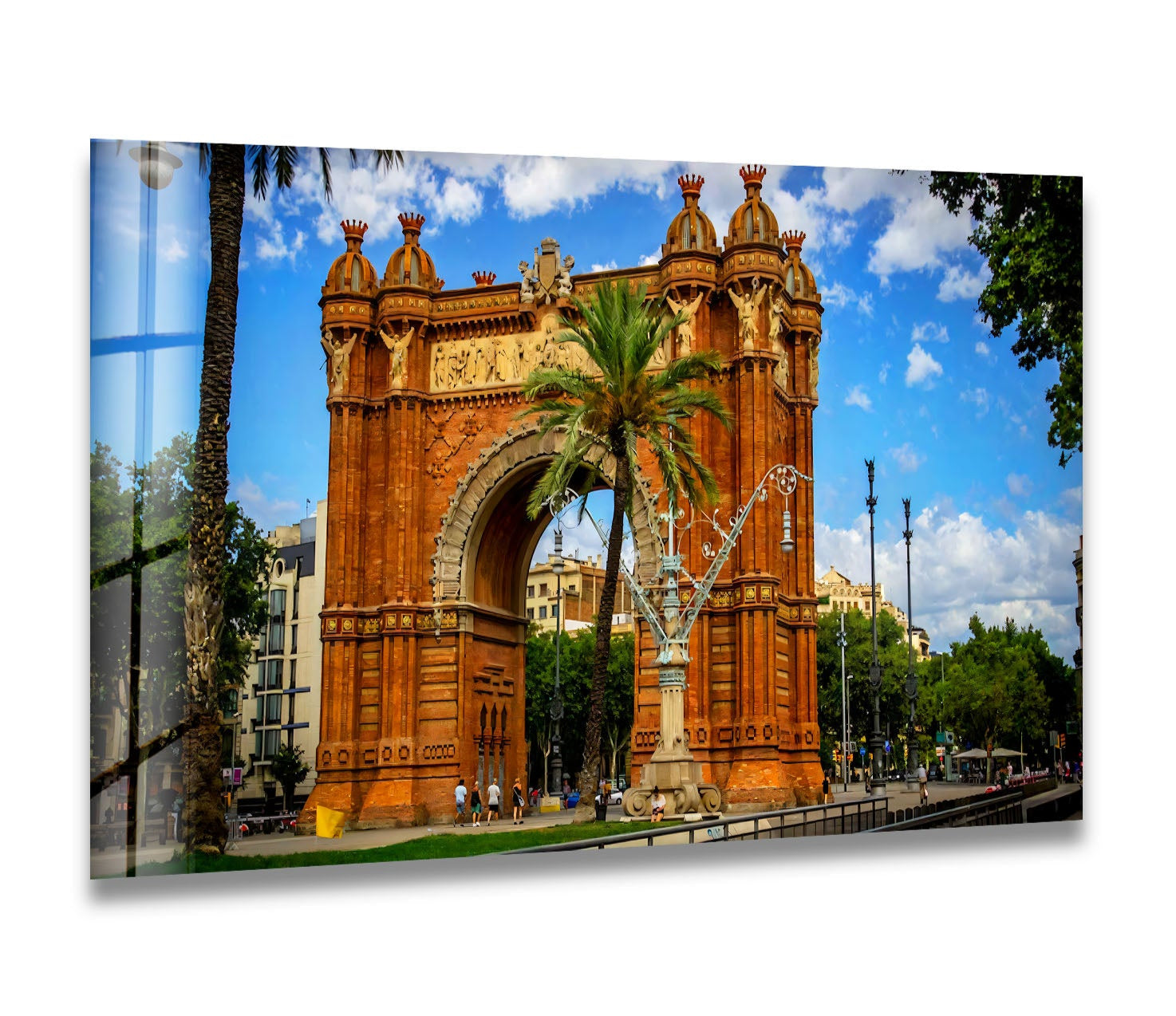 Barcelona Arch Glass Wall Art - Arc de Triomf Historic Landmark Decor for Home & Office - Perfect for Living Room, Bedroom, or Gifts