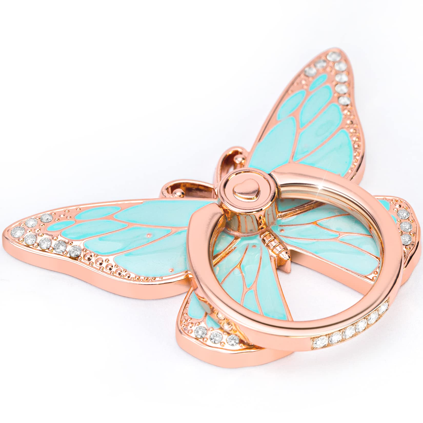 360° Rotating Metal Phone Ring Grip - Compatible with iPhone & Android for Secure One-Hand Use