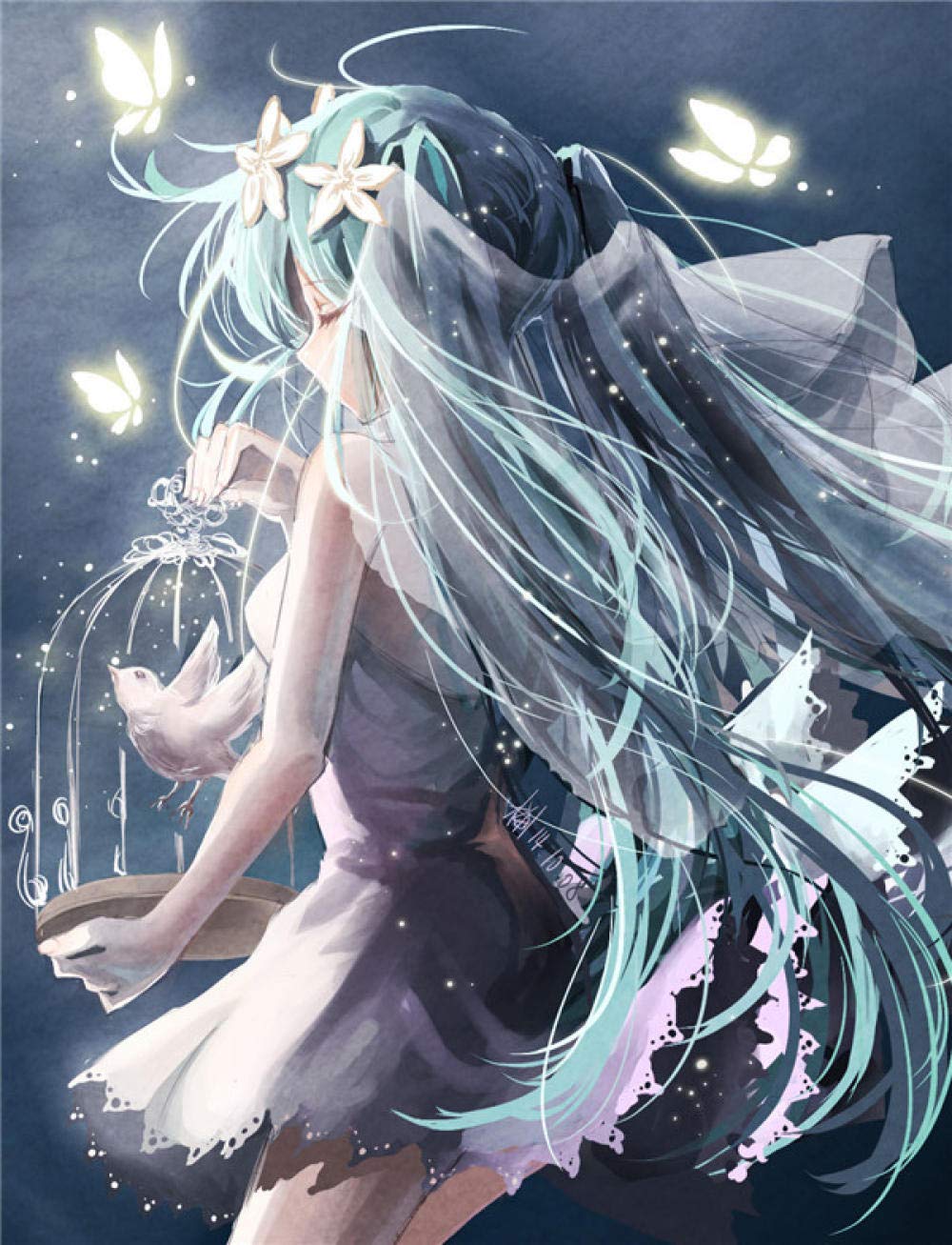 Hatsune Miku 1000-Piece Wooden Jigsaw Puzzle for Adults - Anime Cartoon Educational Toy for Home Decor & Relaxation