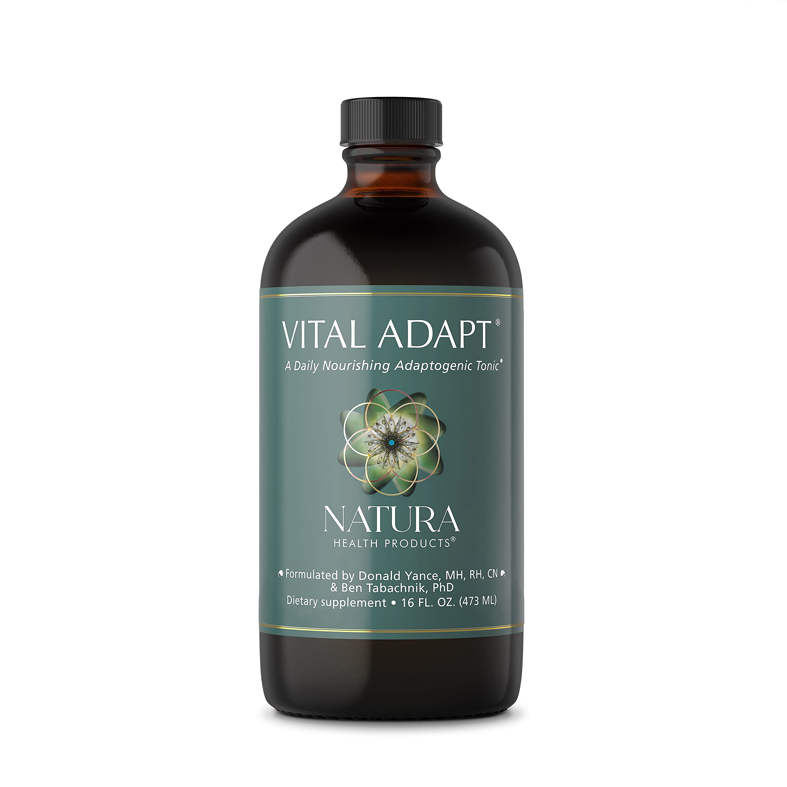 Natura Health Vital Adapt Supplement - Daily Adaptogenic Tonic with Rhodiola, Ashwagandha, Cordyceps & Reishi for Endocrine Support & Stress Relief (16oz) - Perfect for Busy Professionals & Students Seeking Natural Energy Boost