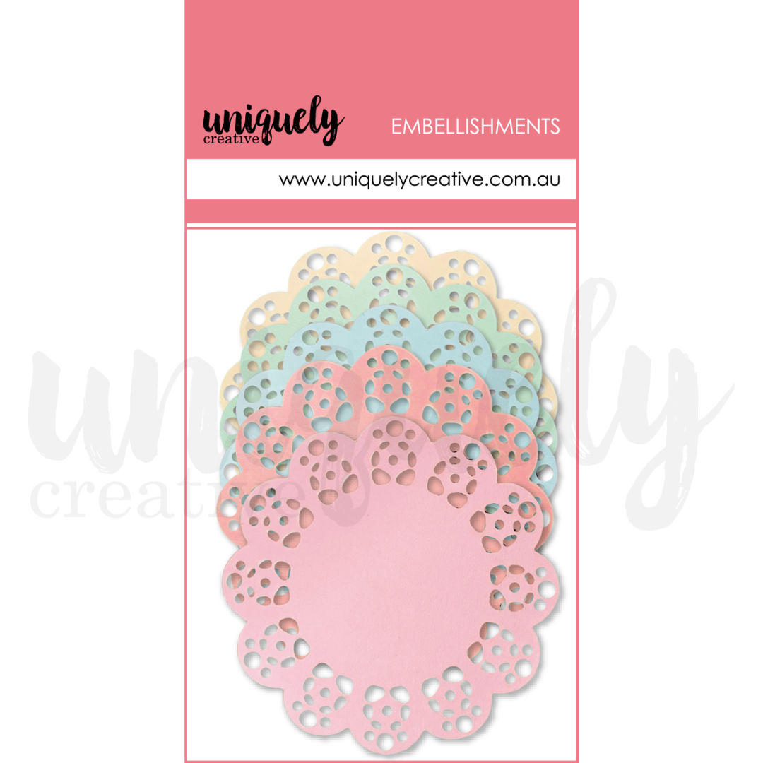 Pastel Doilies - Elegant Lace Paper Coasters for Tea Parties, Weddings & Home Decor - Set of 12