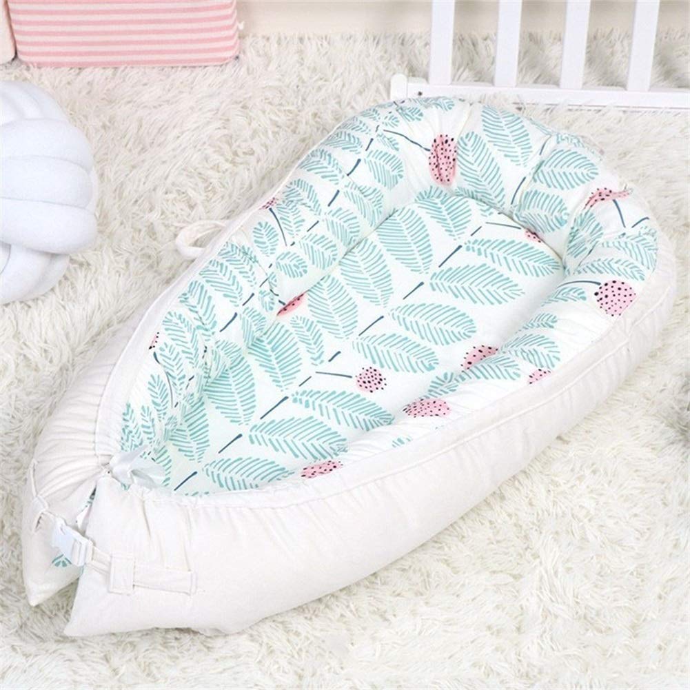 Yezi Baby Nest for Newborns - Soft Infant Lounger & Bassinet Pod for Co-Sleeping, Bedside Crib, Nursery or Travel - Breathable Cotton Cocoon (Grey) - Perfect for Napping, Breastfeeding & Safe Co-Sleeping