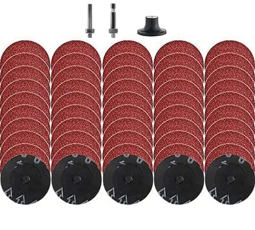 51Pcs 2 Inch 24 Grit Roll Lock Grinding Discs with 1/4