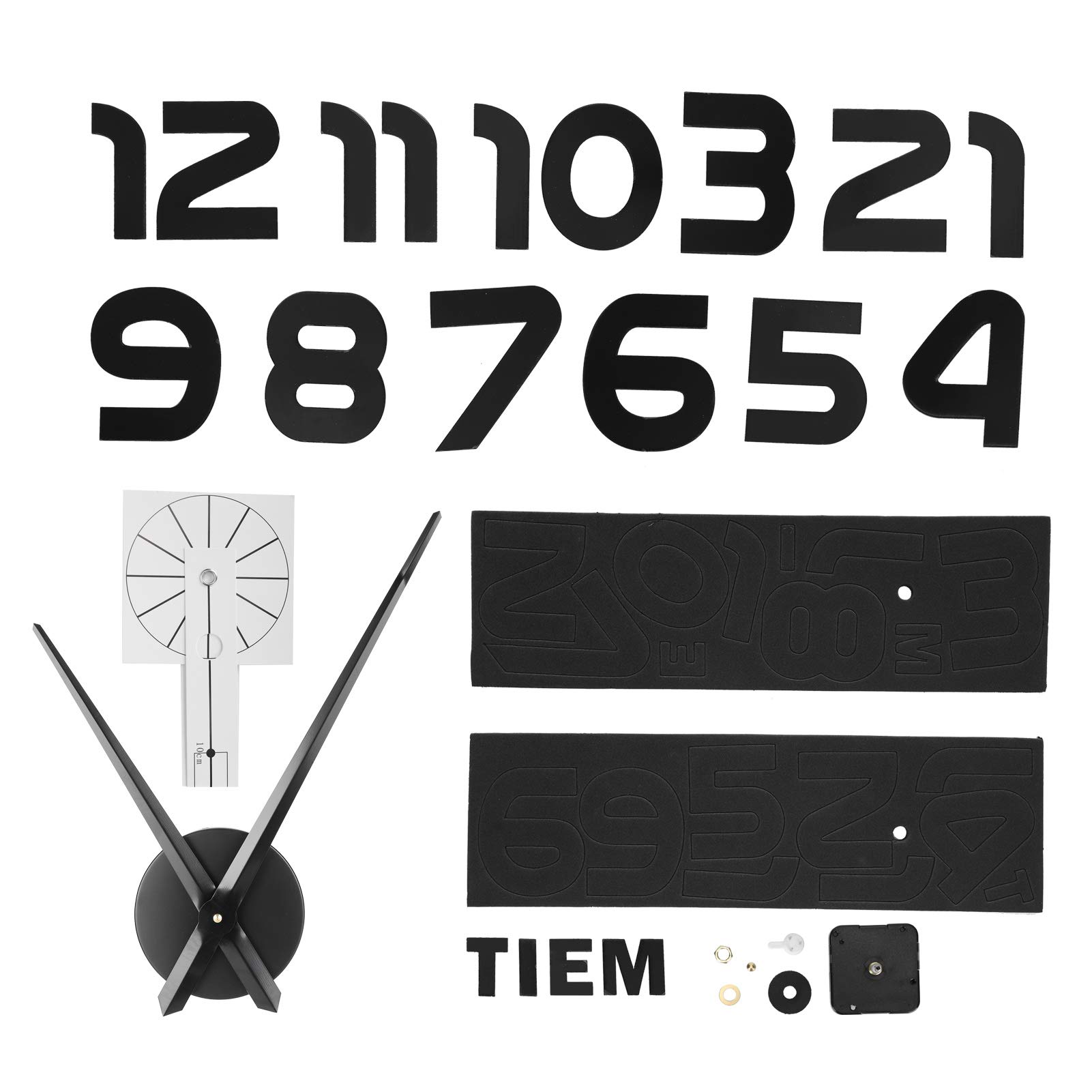 Modern Acrylic Mirror Wall Clock - Large Frameless DIY Decorative Sticker for Home & TV Wall Decor (Black) | Perfect for Living Room, Bedroom & Office Spaces