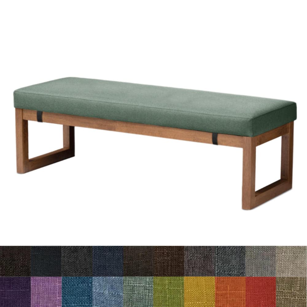 Kimgull Rectangle Bench Cushion 66.9x19.7x3.15 Inches - Washable Removable Long Chair Pad with Non-Slip Backing - Indoor Outdoor Bench Seat Cushion for Garden, Patio, Swing, Chaise Lounge - Agate Green