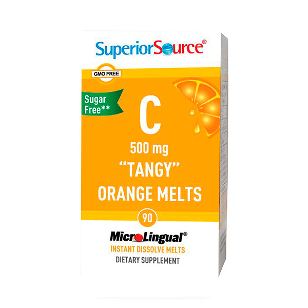 Vitamin C 500mg Orange Flavored Fast Melting Tablets - 90 Count | Immune Support & Antioxidant Boost | Perfect for Travel, Work & Daily Wellness