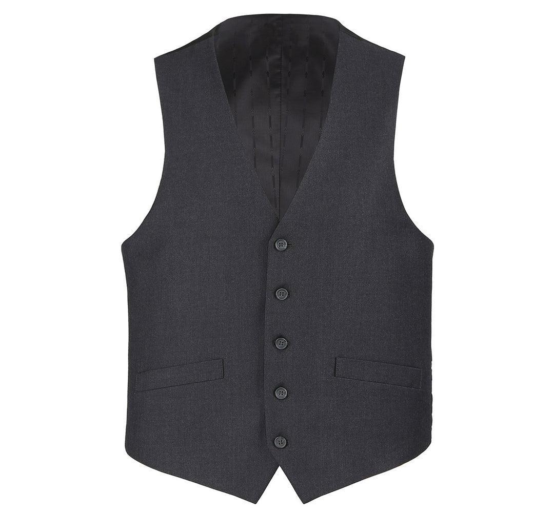 Men's Slim Fit Charcoal Suit Vest - Formal Business Attire for Weddings, Interviews & Office Wear
