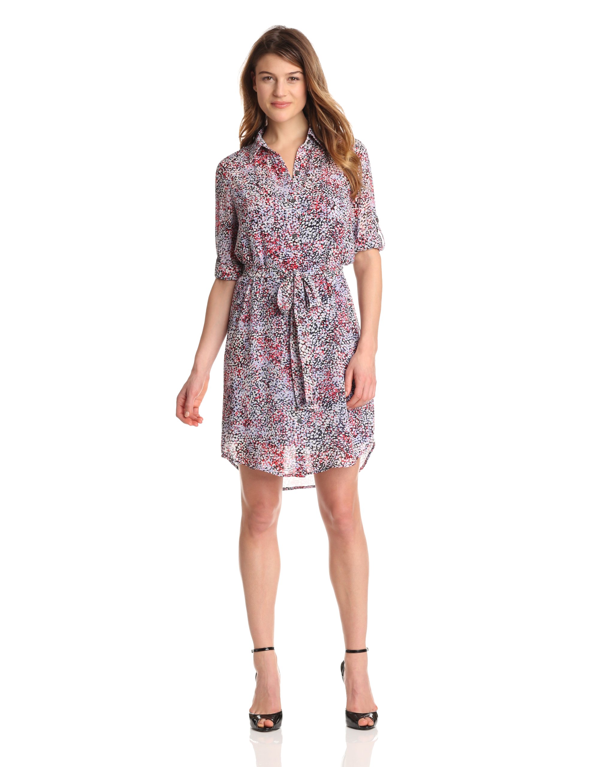 DKNYC Women's Long Sleeve Shirt Dress - Casual Office Wear & Spring Layering Staple | Flattering Button Down Tunic for Work, Date Night & Weekend Outings