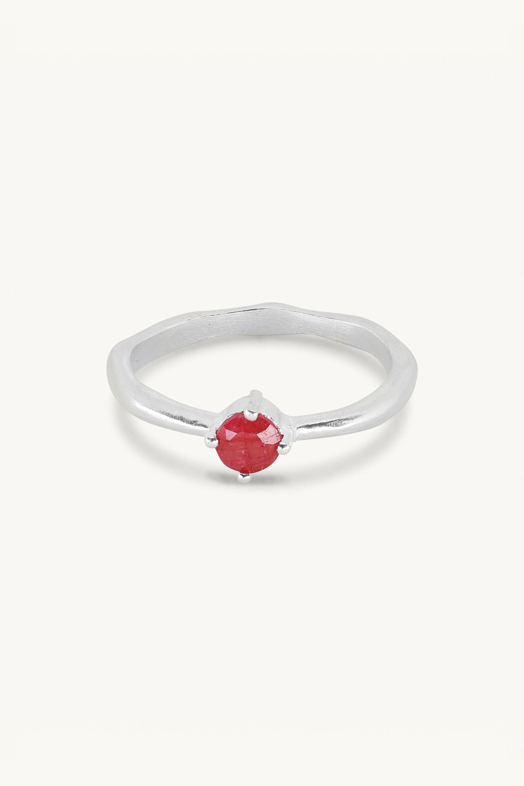 July Birthstone Ring - Genuine Ruby & Sterling Silver Jewelry for Women - Perfect for Birthdays, Anniversaries & Special Occasions