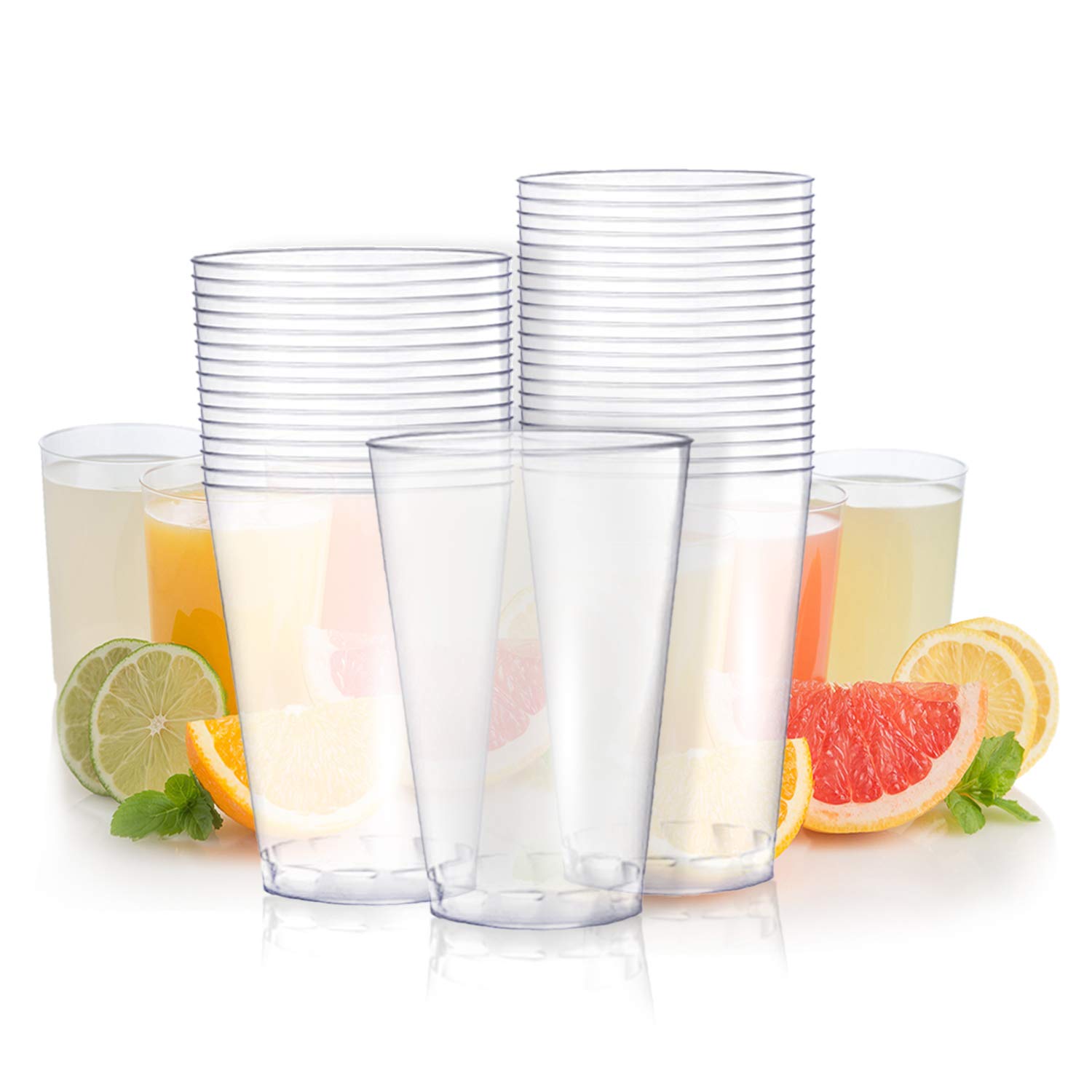 500 Pcs 12 oz Clear Plastic Drinking Glasses - Disposable Hard Plastic Cups for Water, Tea & Cocktails - Bulk Party Cups for Wedding, Birthday, Events & Outdoor Gatherings - Perfect for BBQs, Picnics & Catering Services