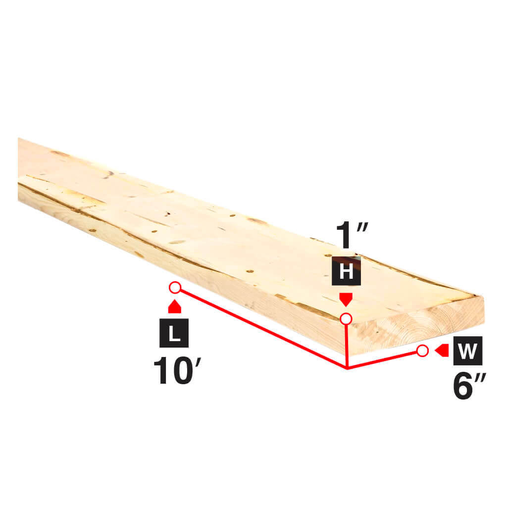 1x6x10 ft Premium Spruce Pine Lumber - Perfect for DIY Projects, Home Renovations, and Woodworking Crafts