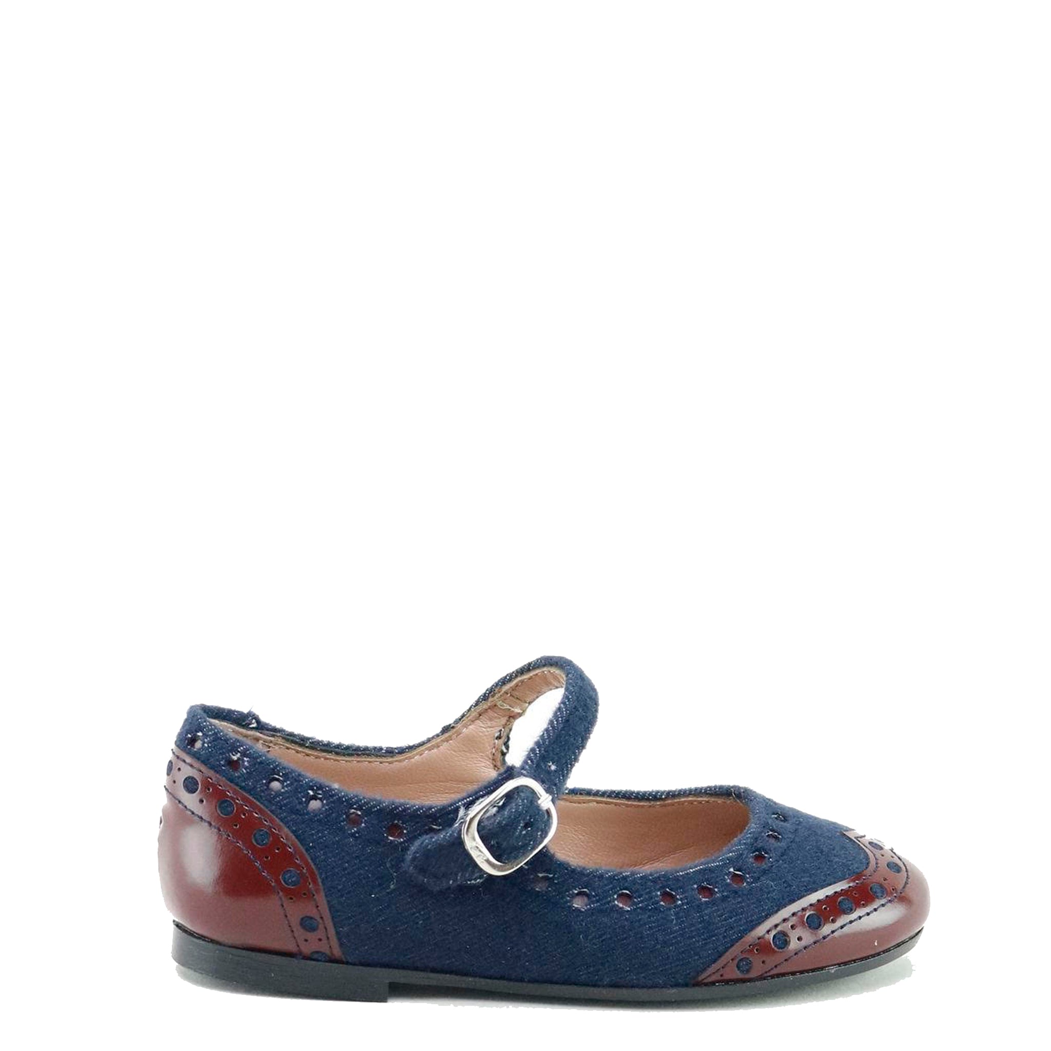Navy & Burgundy Wingtip Mary Jane Shoes for Women - Classic Comfortable Dress Shoes for Work, Office & Formal Occasions