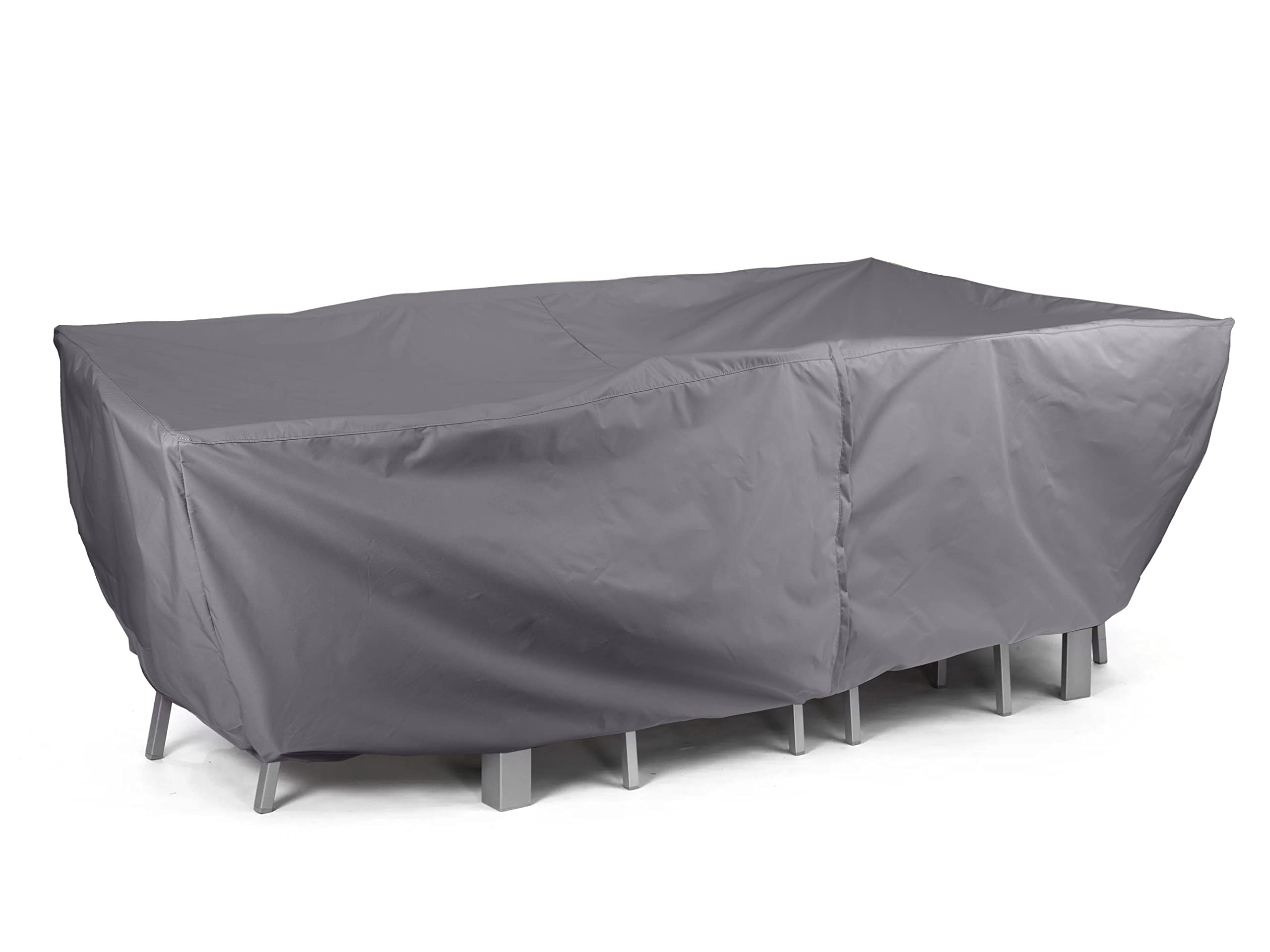 Waterproof Rectangular Dining Table and Chair Cover Set - Durable Polyester with Mesh Ventilation, Umbrella Hole - Outdoor Patio Furniture Protection - Perfect for Backyard, Deck, and Garden Use
