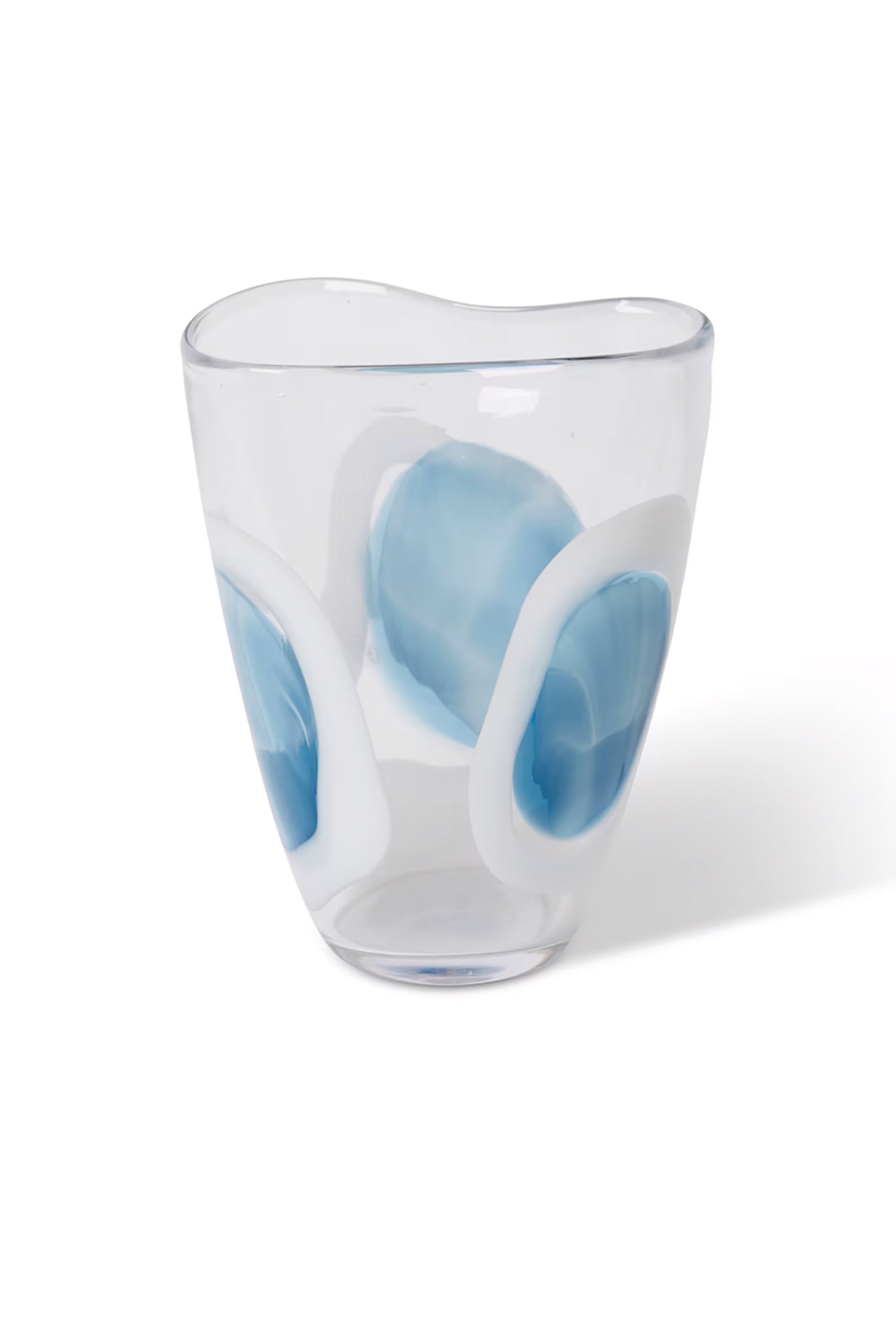 Husk Carina Vase - Blue & White Ceramic Home Decor for Living Room, Bedroom, or Office Centerpiece