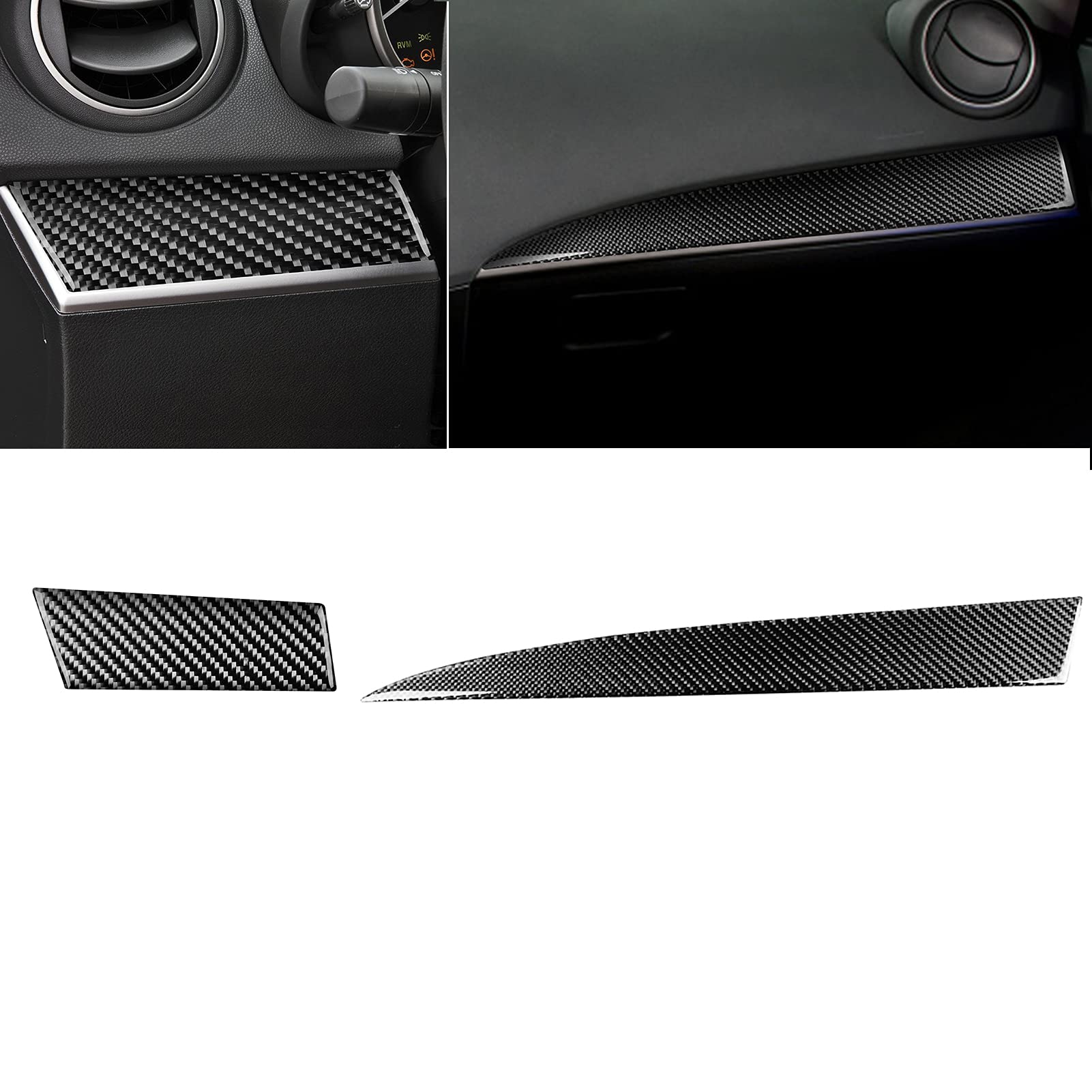 Carbon Fiber Dashboard Cover for Mazda 3 Axela & Mazdaspeed 3 (2010-2013) - Driver Side Glove Box Trim Protector | Interior Car Accessories Kit B | Perfect for Daily Commuting & Road Trips
