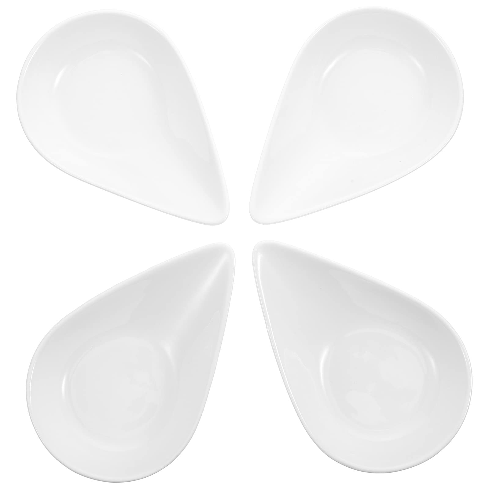 Luxshiny 4-Piece Ceramic Sauce Serving Trays with Spoon Rests - Perfect for Appetizers, Dips, and Condiments at Parties, BBQs, and Family Dinners