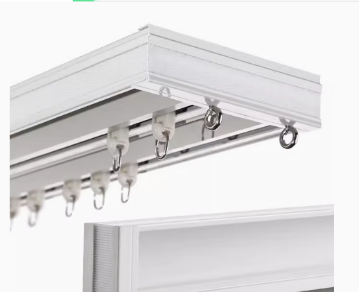 Annapolis Pelmet Double Curtain Track with Valance Holder - White | Heavy Duty Drapery Rod for Bay Windows & Living Room | Easy Installation Home Decor