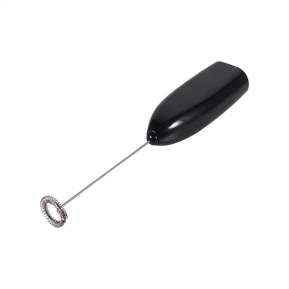4 Colors Electric Milk Frother for Coffee, Hot Drinks - Handheld Mixer, Foamer, Eggbeater (Black) - Perfect for Lattes, Cappuccinos, Hot Chocolate & Baking at Home