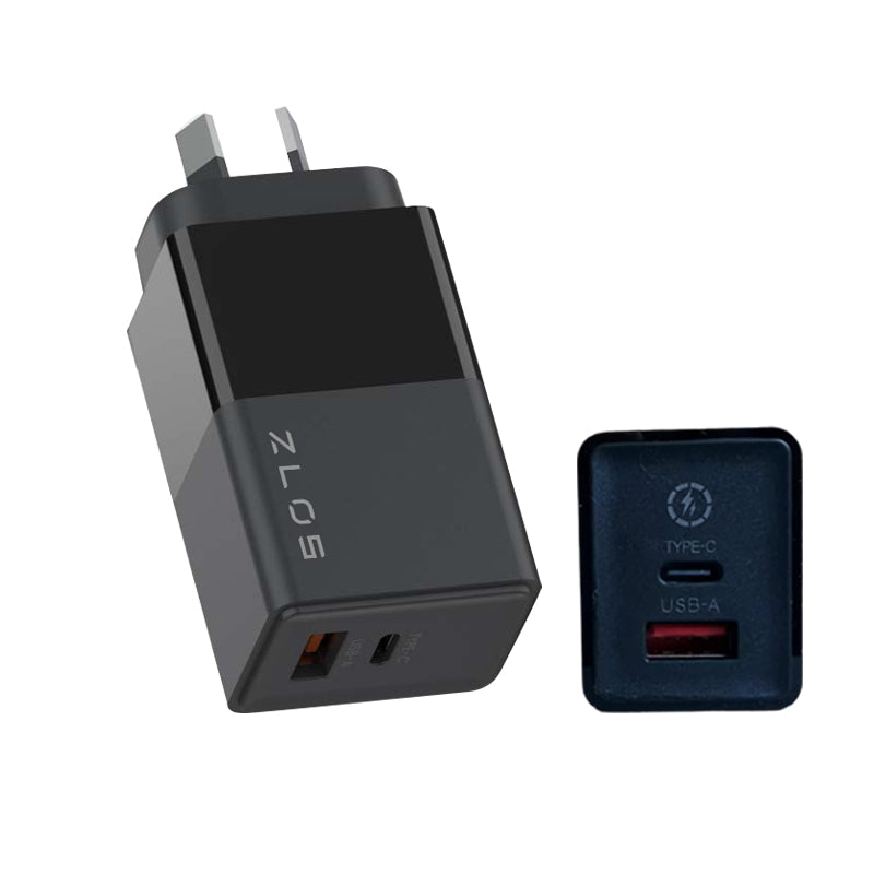 65W GaN Fast Charger with Dual USB-C Ports | PD 3.0 Quick Charge | Compatible with iPhone 15/14, MacBook, Samsung Galaxy | Compact Wall Charger (AU Plug) - Perfect for Travel, Office & Home Use