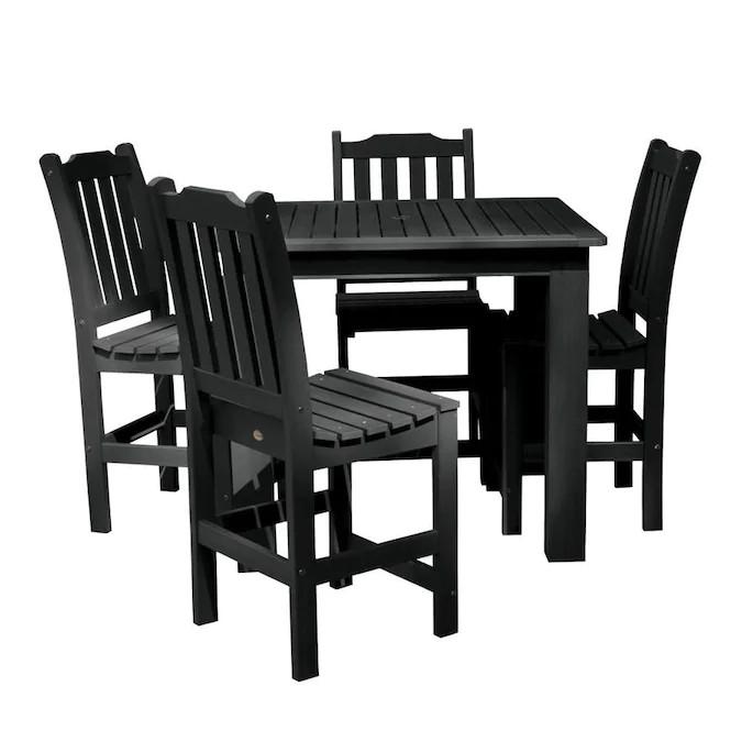 Lehigh 5-Piece Square Counter Height Outdoor Dining Set 42 x 42 - Perfect for Patio, Deck, Garden & Backyard Entertaining