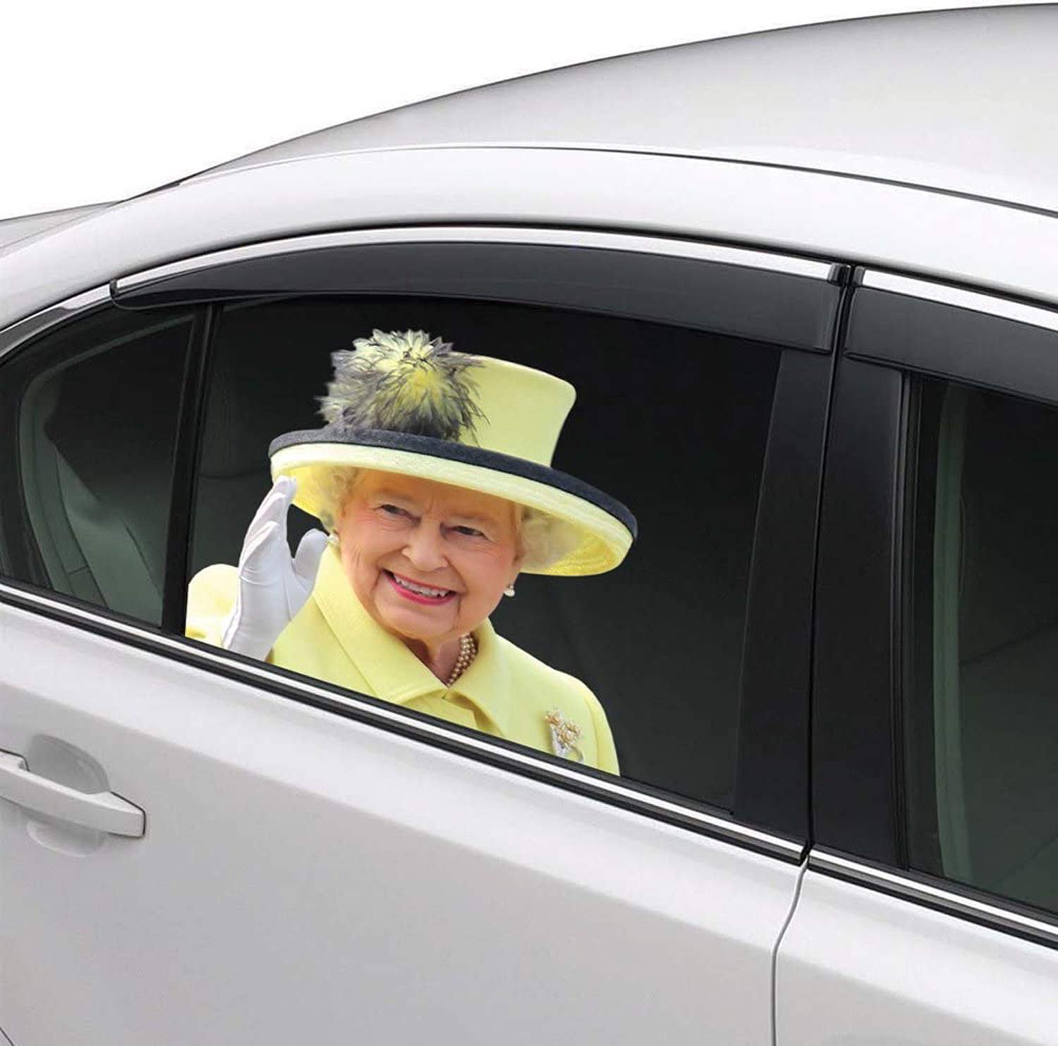 Funny Queen Car Window Cling Decal - Right Side Vehicle Sticker for Cars, Trucks & SUVs | Perfect for Car Enthusiasts, Prank Gifts & Personalizing Your Ride