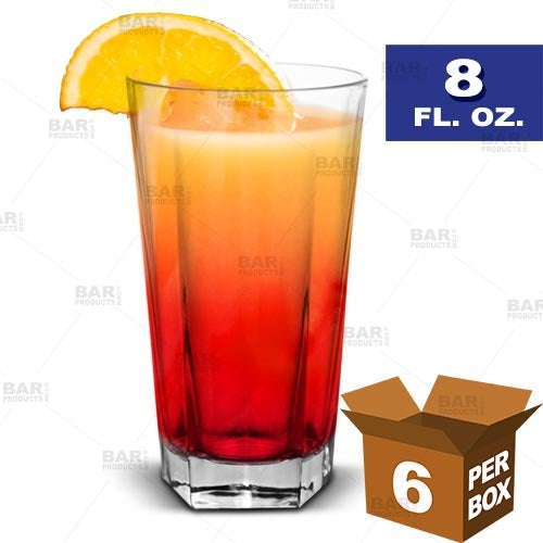 BarConic® High Ball Glasses (Executive) - Set of 6, 8 oz Crystal Clear Drinking Glasses for Cocktails, Whiskey, and Iced Beverages - Perfect for Home Bars, Parties, and Gifts