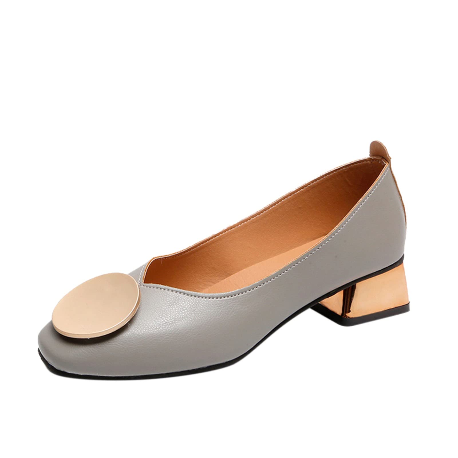 Women's Comfortable Casual Loafers & Walking Shoes - Breathable Flats for Work, Spring, Summer, Autumn & Winter - Low Heel Slip-On Sneakers for Daily Wear (Grey, Size 9) | Perfect for Office, Travel & Outdoor Activities