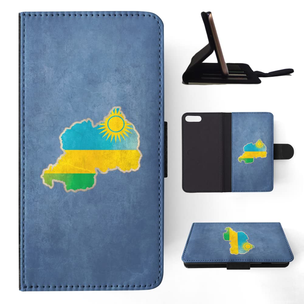 Rwanda National Flag Flip Wallet Phone Case for Apple iPhone 7 Plus & iPhone 8 Plus - Stylish Protective Cover for Everyday Use and Travel