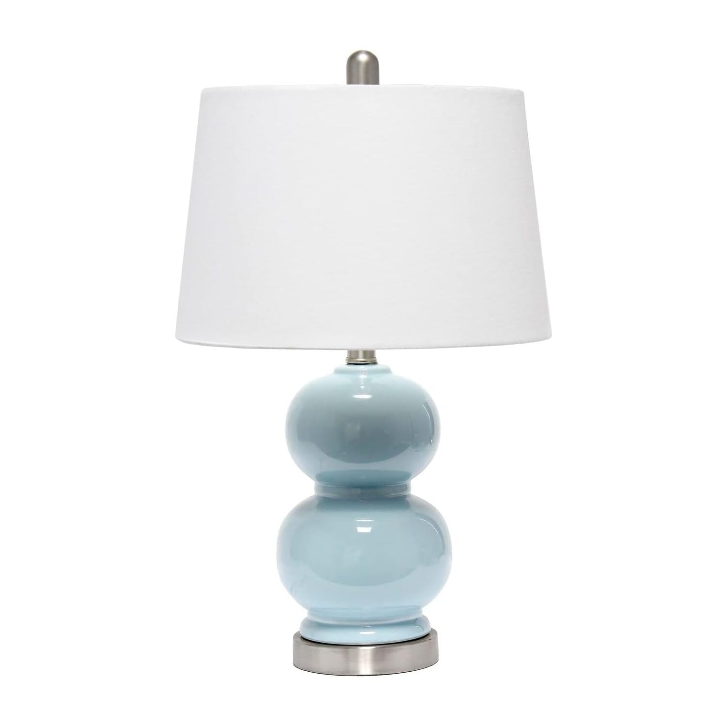 Modern Dual Orb Table Lamp with Fabric Shade - 13