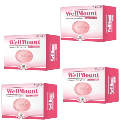 Wall Mount Bathing Rose Scented Soap - Pack of 4 | Luxury Floral Hand & Body Wash for Spa, Bathroom & Shower