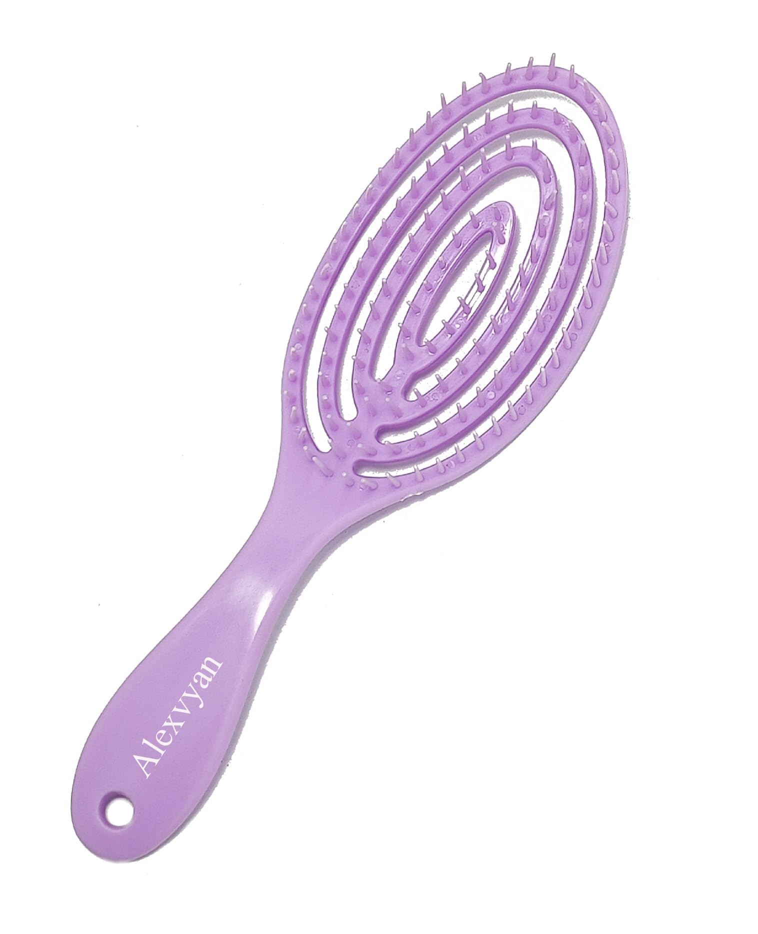 Alexvyan Purple Scalp Massage Comb - Detangling Hair Brush for Wet & Curly Hair - Salon Styling Tool for Women, Men & Kids - Perfect for Home Hair Care & Professional Salon Use
