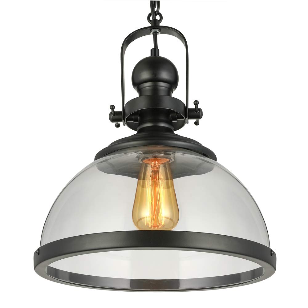 Industrial Nautical Transparent Glass Pendant Light - 13.5