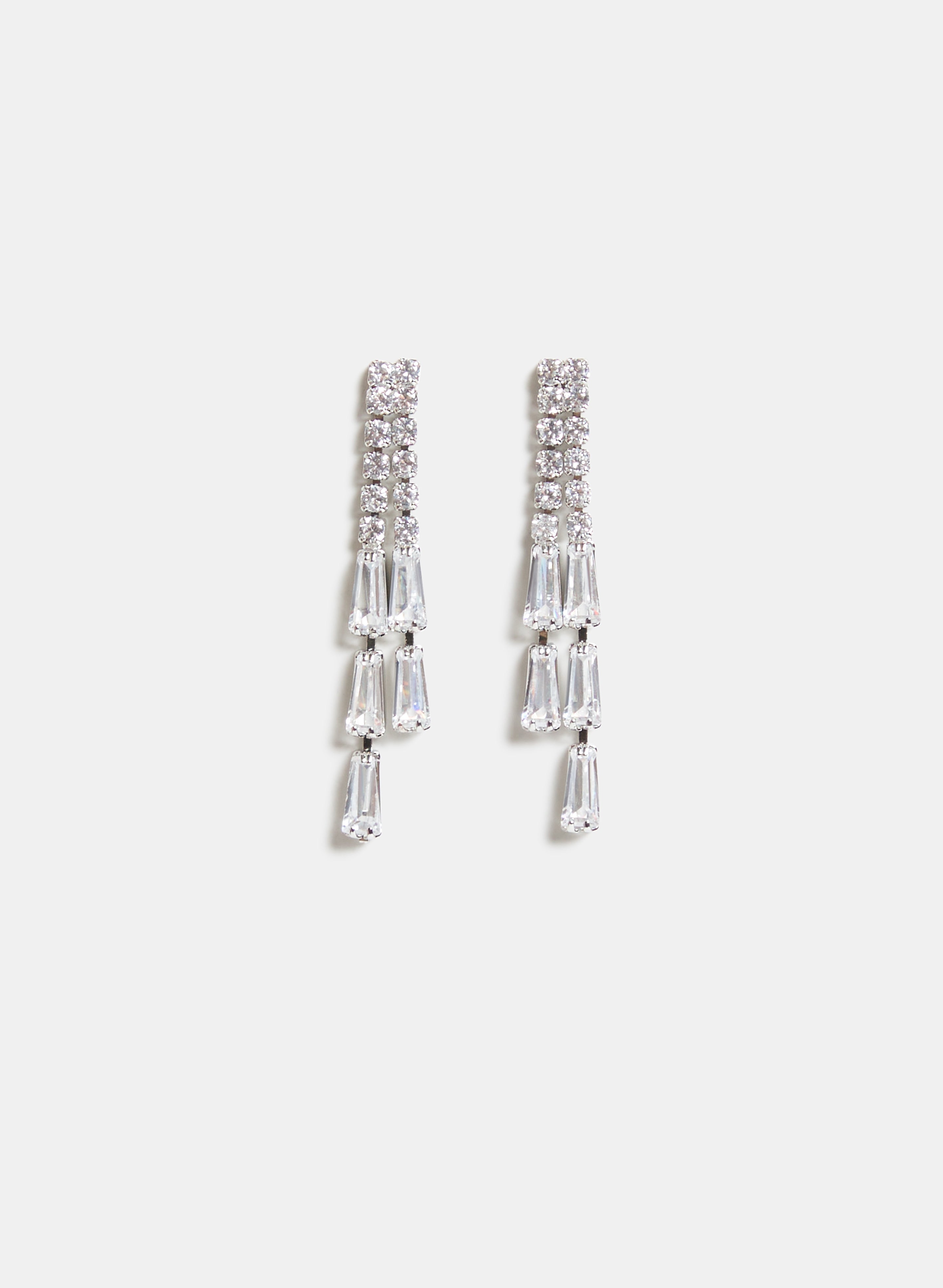 Elegant Baguette Dangle Earrings for Women - Minimalist French-Inspired Jewelry - Perfect for Weddings, Parties & Everyday Wear