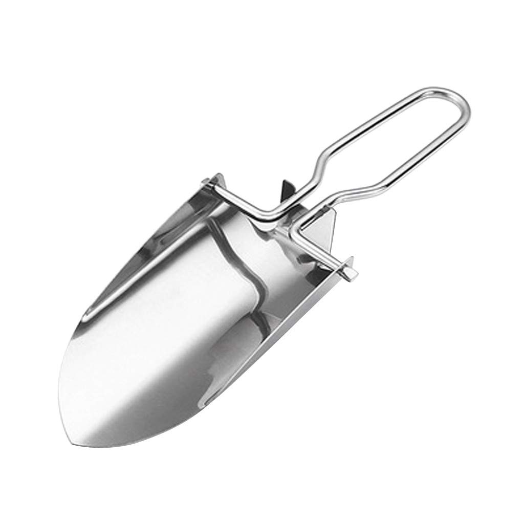 BosDarm Stainless Steel Folding Shovel - Multi-Purpose Camping, Hiking, Gardening Tool for Outdoor Adventures, Lawn Care & Patio Maintenance (One Size)