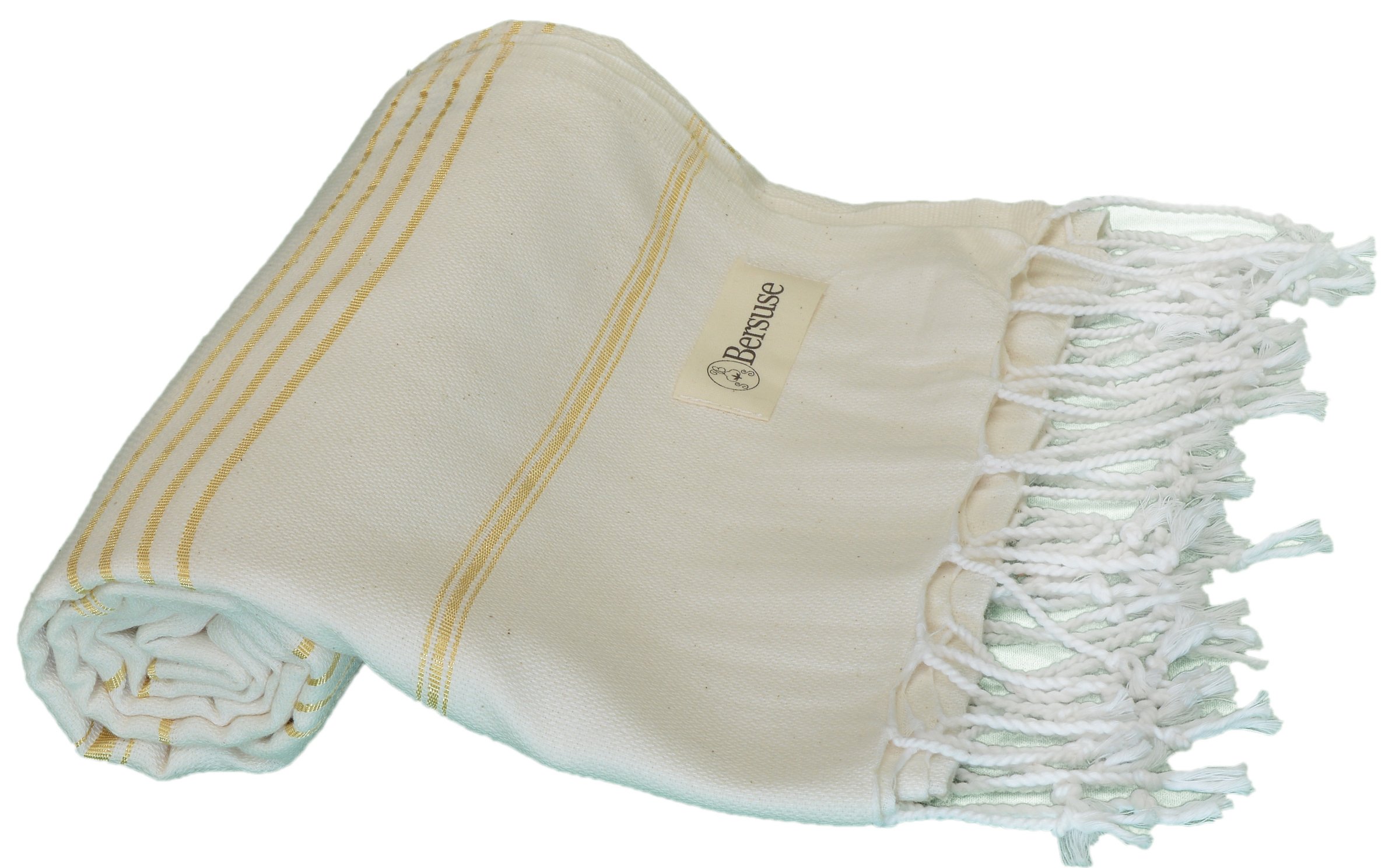 Premium 100% Cotton Turkish Beach Towel Set of 6 - Large 37x70 Inches, Quick-Dry, Sand-Free & Lightweight - Anatolia Collection Peshtemal Towels for Beach, Pool, Yoga & Travel - Natural Gold