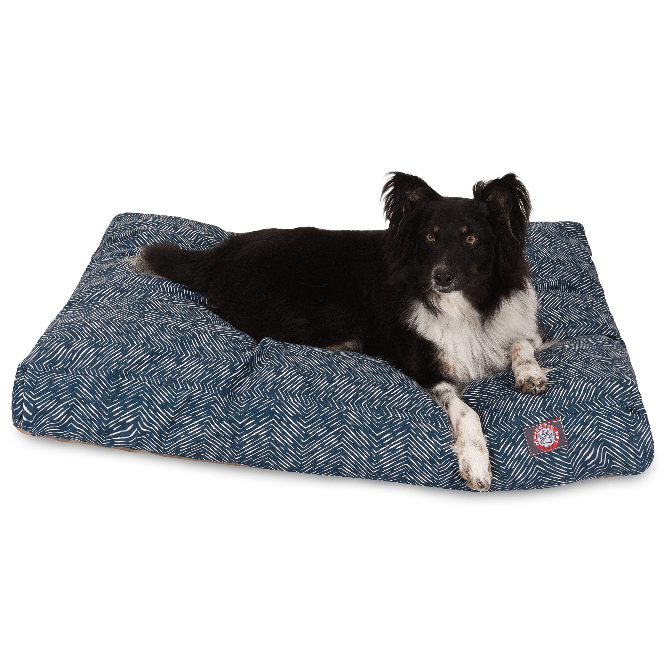 Premium Teal Native Rectangle Indoor/Outdoor Pet Dog Bed - Washable Removable Cover by Majestic Pet Products, Navy Blue, X-Large - Perfect for Living Rooms, Patios & Kennels
