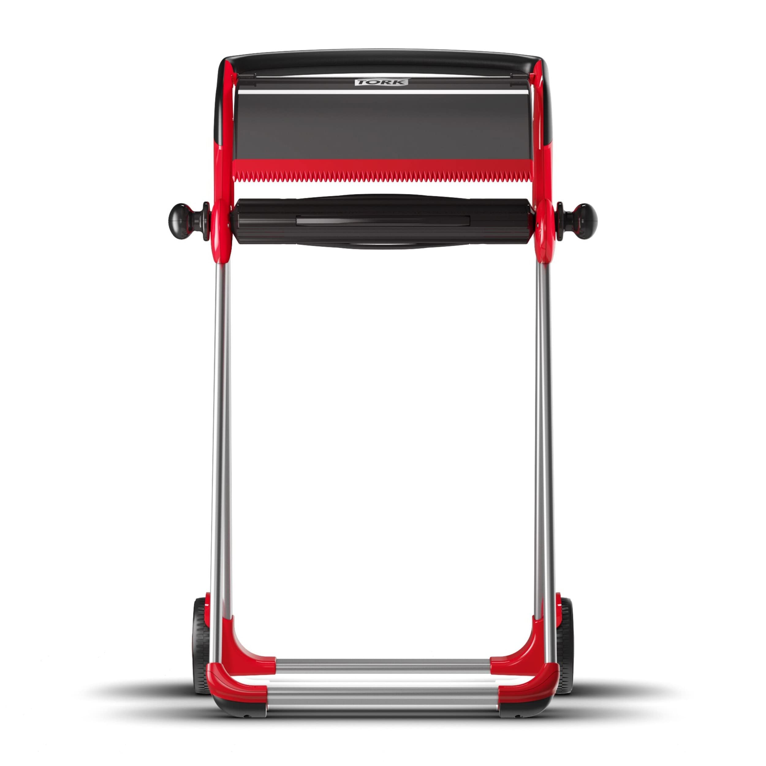 Tork Industrial Floor Stand Paper Towel Roll Dispenser - Heavy Duty Mobile Paper Towel Holder for Commercial Use, Red (Model 6520281) - Perfect for Restaurants, Kitchens, Warehouses & Industrial Facilities