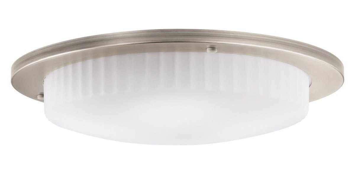 Kichler Lighting 10895 AP Athenos Collection 3-Light GU24 Energy Saving Fluorescent Ceiling Flush Mount Fixture in Antique Pewter - Perfect for Kitchen, Bedroom, and Hallway Lighting