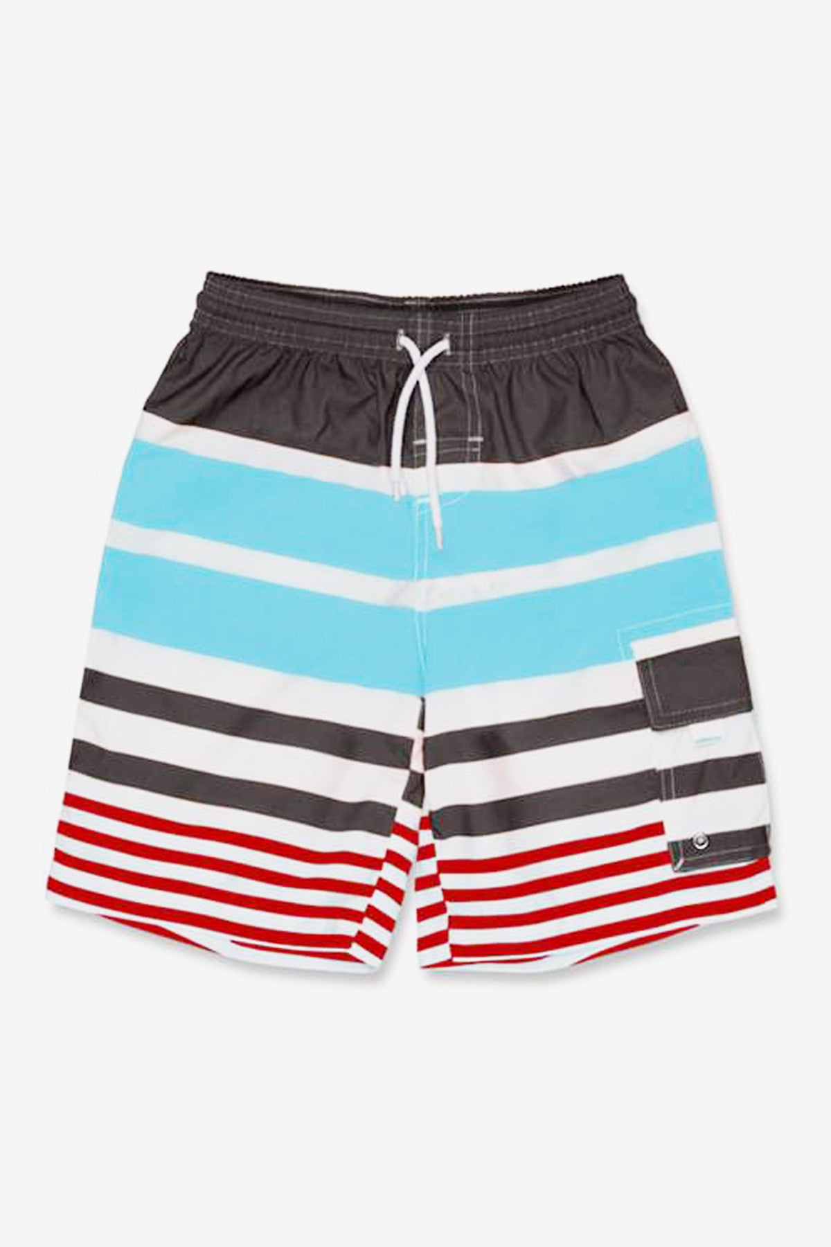 Boys' Striped Swim Trunks - Quick-Dry Board Shorts for Swimming, Beach & Summer Activities | UV Protection & Comfort Fit
