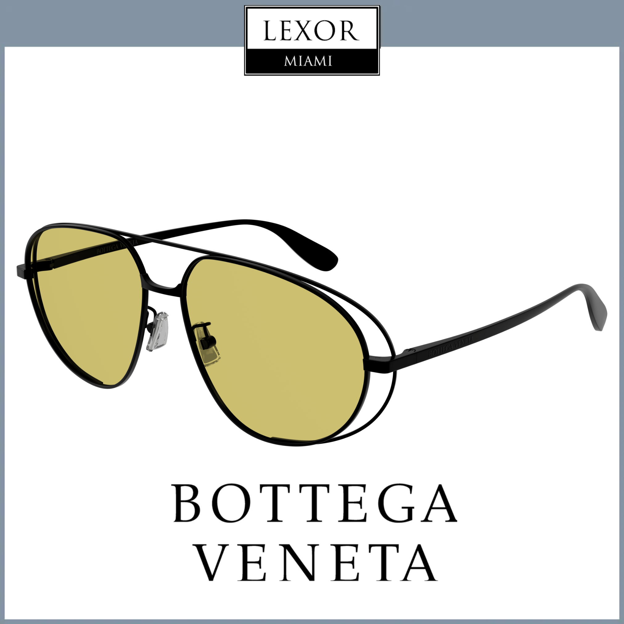 Bottega Veneta BV1344S 002 61 Unisex Metal Sunglasses - Premium UV Protection for Men & Women - Perfect for Outdoor Activities, Beach, and Fashion Accessories