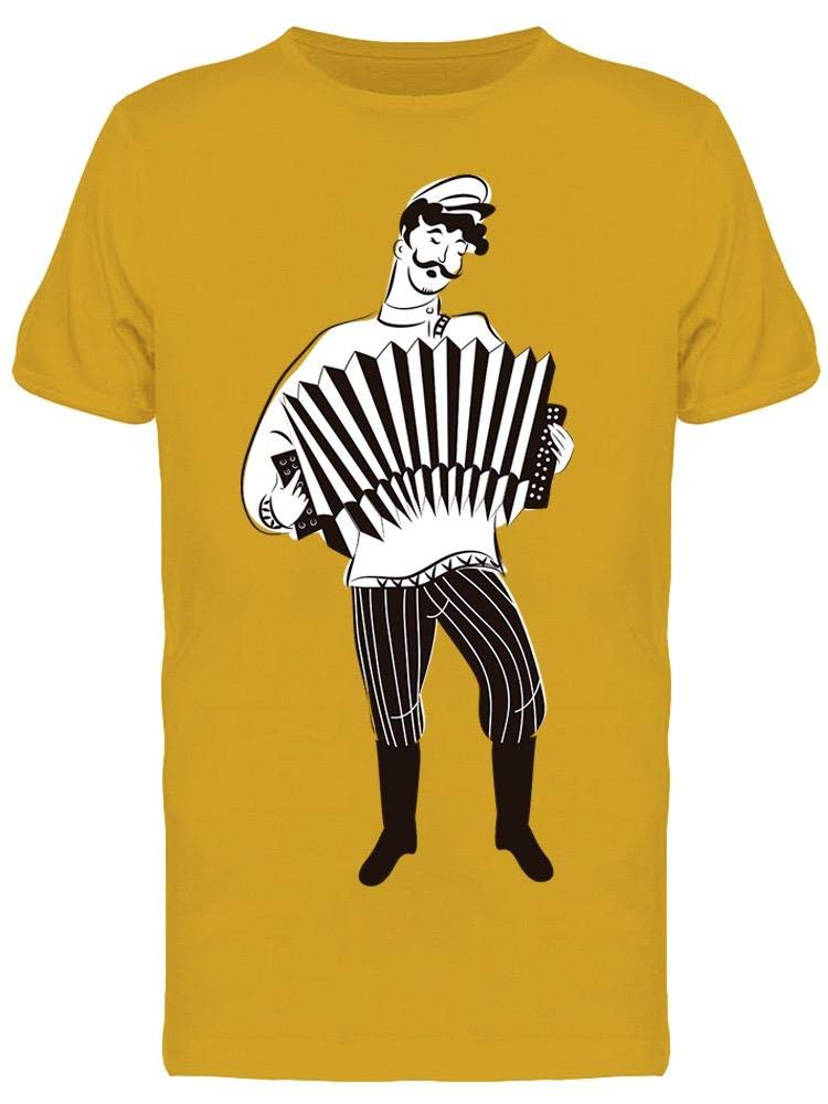 Smartprints Men's Playing Accordion Graphic T-Shirt - Casual Music Lover Tee for Concerts & Street Performances