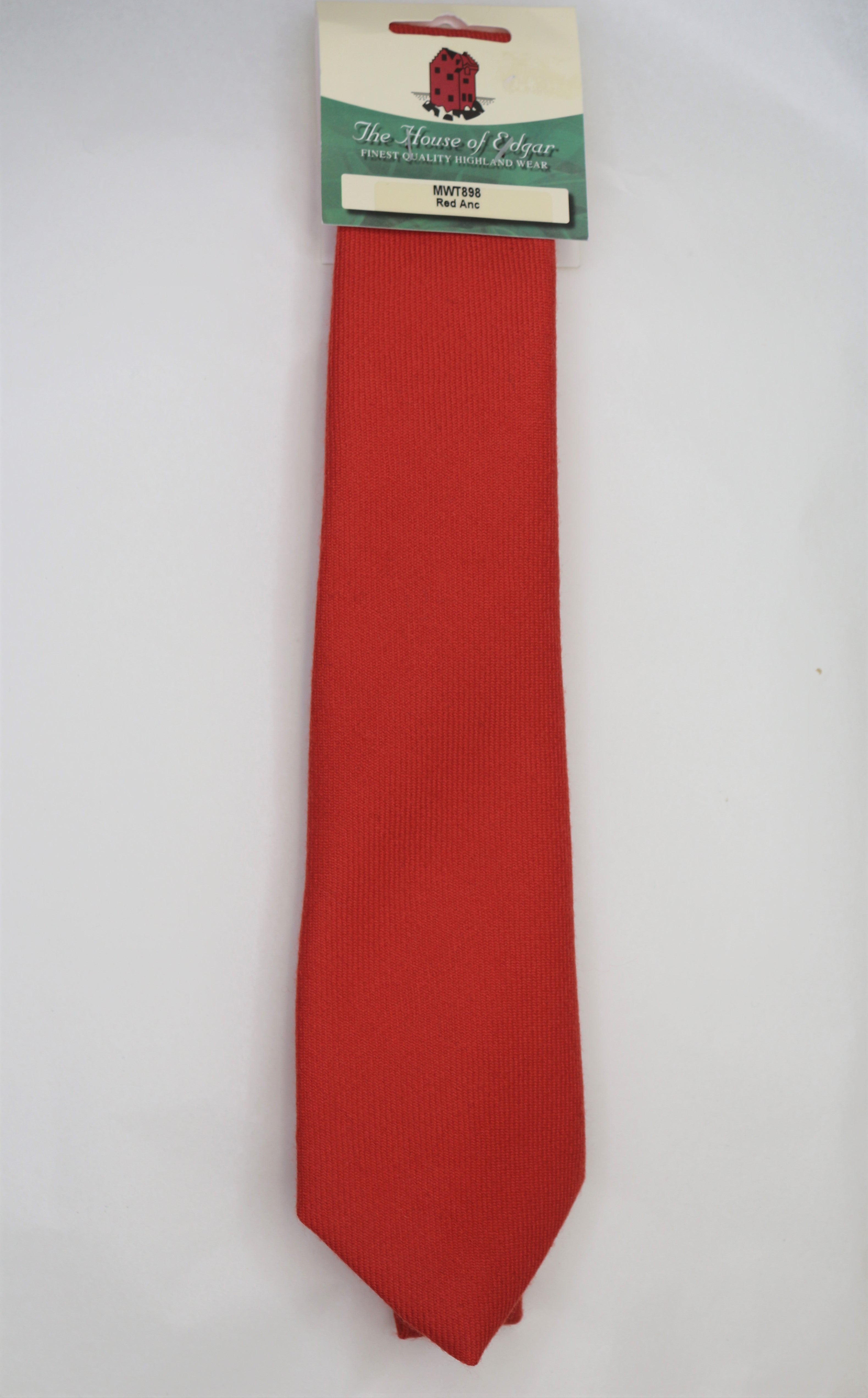 Men's House of Edgar Wool Tie in Ancient Red - Classic Elegance for Business, Weddings & Formal Occasions