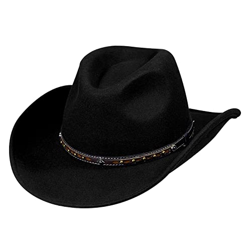 Stylish MIX BROWN Cowboy Hat - 100% Wool Felt Wide Brim Western Hat for Men & Women - Perfect for Ranchers, Outdoor Adventures & Country Music Festivals