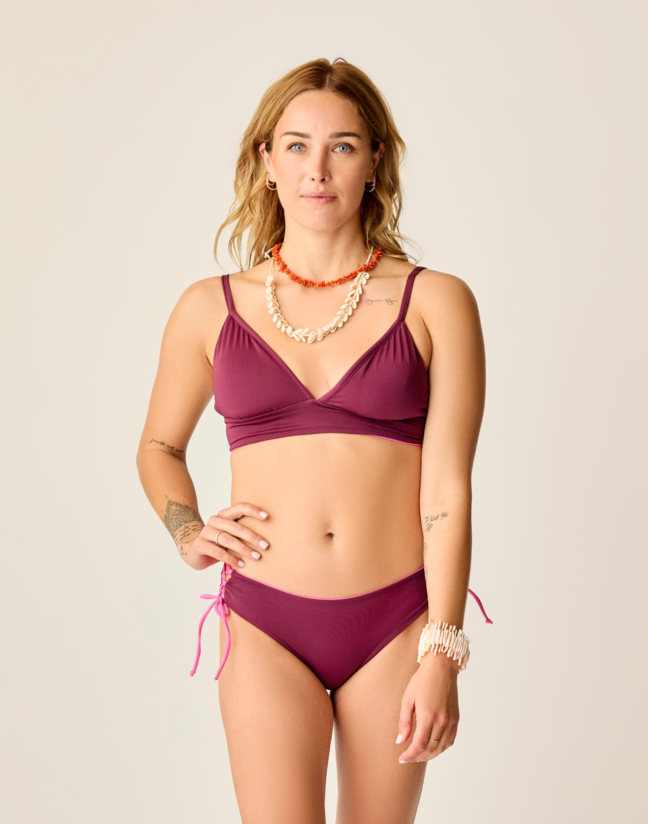 Ibiza Reversible Bikini Bottom - Hot Pink & Nirvana Print | High Waisted Swimwear for Women | Perfect for Beach, Pool, and Summer Vacations